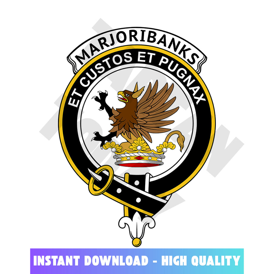Clan Marjoribanks Tartan Crest, Badges, Heraldry, Clans, Family Scotland PNG, Digital ClipArt High Quality