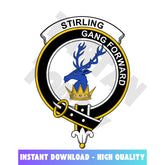 Clan Stirling (of Cadder-Present Chief) Tartan Crest, Badges, Heraldry, Clans, Family Scotland PNG, Digital ClipArt High Quality OG14 Stirling (of Cadder-Present Chief) Tartan Tartan Today