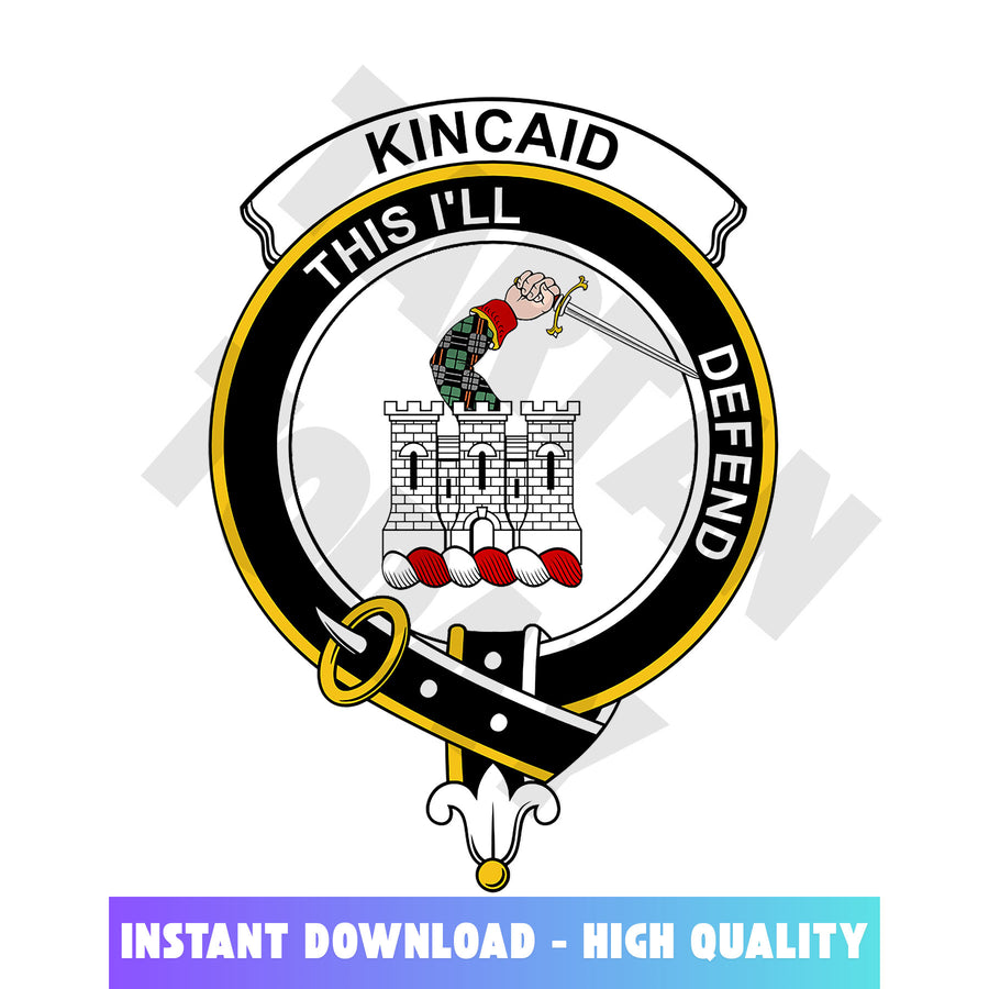 Clan Kincaid Tartan Crest, Badges, Heraldry, Clans, Family Scotland PNG, Digital ClipArt High Quality
