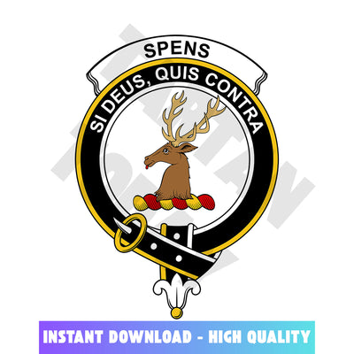 Clan Spens (or Spence) Tartan Crest, Badges, Heraldry, Clans, Family Scotland PNG, Digital ClipArt High Quality