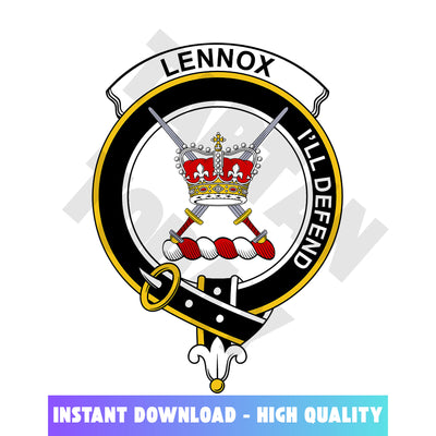 Clan Lennox (Lennox Kincaid) Tartan Crest, Badges, Heraldry, Clans, Family Scotland PNG, Digital ClipArt High Quality LU55
