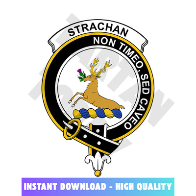 Clan Strachan Tartan Crest, Badges, Heraldry, Clans, Family Scotland PNG, Digital ClipArt High Quality