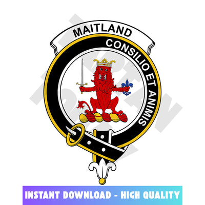 Clan Maitland Tartan Crest, Badges, Heraldry, Clans, Family Scotland PNG, Digital ClipArt High Quality