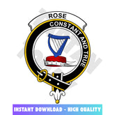 Clan Rose Tartan Crest, Badges, Heraldry, Clans, Family Scotland PNG, Digital ClipArt High Quality KO32 Rose Tartan Tartan Today
