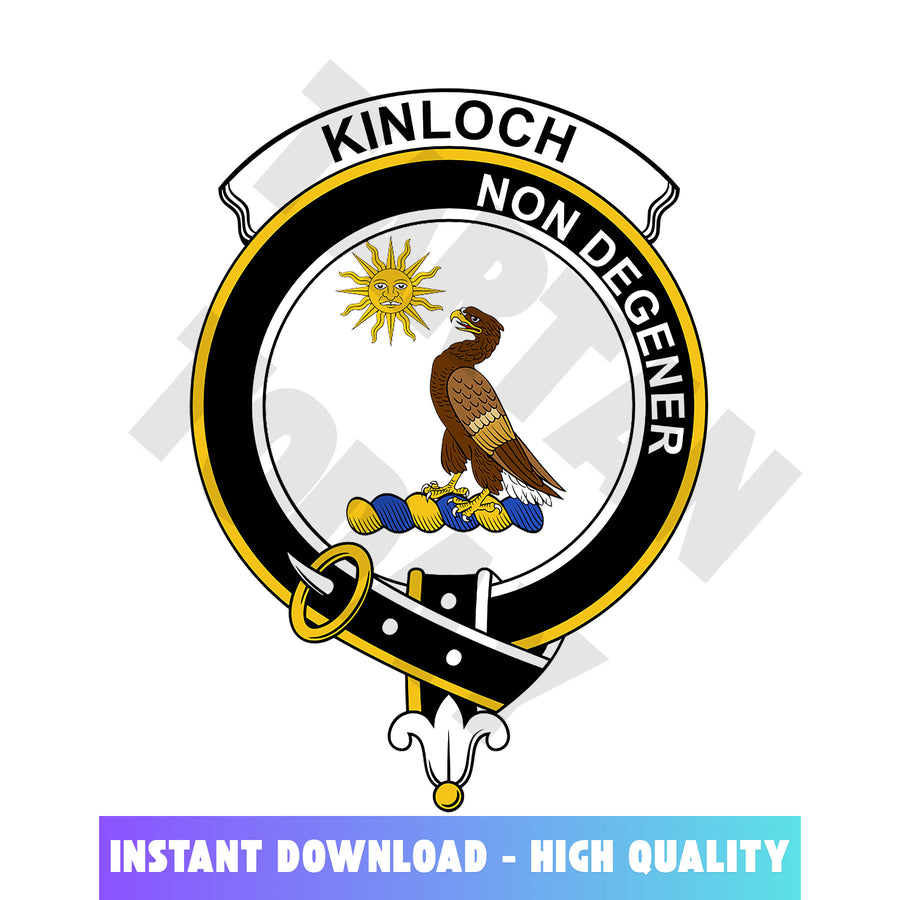Clan Kinloch Tartan Crest, Badges, Heraldry, Clans, Family Scotland PNG, Digital ClipArt High Quality