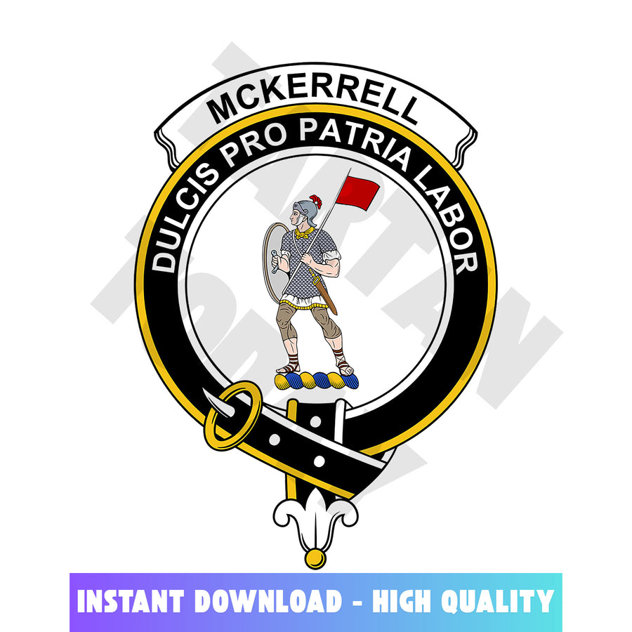 Clan McKerrell Tartan Crest, Badges, Heraldry, Clans, Family Scotland PNG, Digital ClipArt High Quality