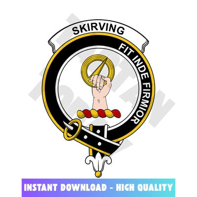 Clan Skirving Tartan Crest, Badges, Heraldry, Clans, Family Scotland PNG, Digital ClipArt High Quality TS57