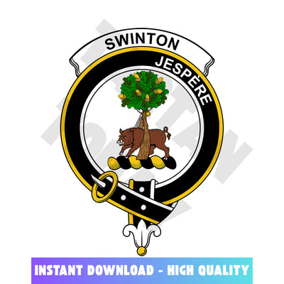 Clan Swinton Tartan Crest, Badges, Heraldry, Clans, Family Scotland PNG, Digital ClipArt High Quality