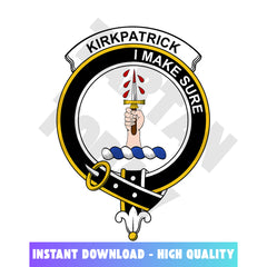 Clan Kirkpatrick Tartan Crest, Badges, Heraldry, Clans, Family Scotland PNG, Digital ClipArt High Quality KN76 Kirkpatrick Tartan Tartan Today