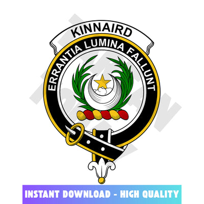 Clan Kinnaird Tartan Crest, Badges, Heraldry, Clans, Family Scotland PNG, Digital ClipArt High Quality