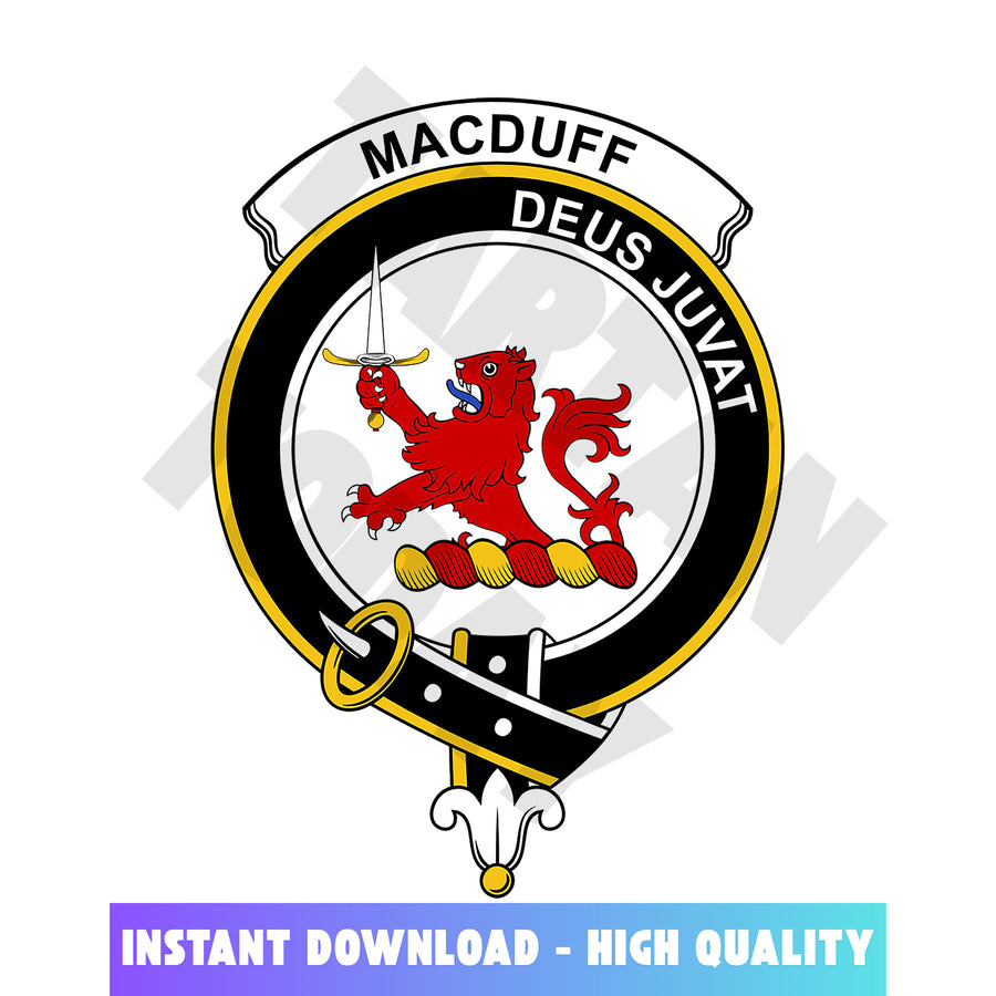 Clan MacDuff Tartan Crest, Badges, Heraldry, Clans, Family Scotland PNG, Digital ClipArt High Quality