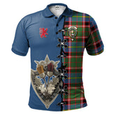 Clan Glass Tartan Polo Shirt - Lion Rampant And Celtic Thistle Style JB35 Glass Tartan Tartan Polo