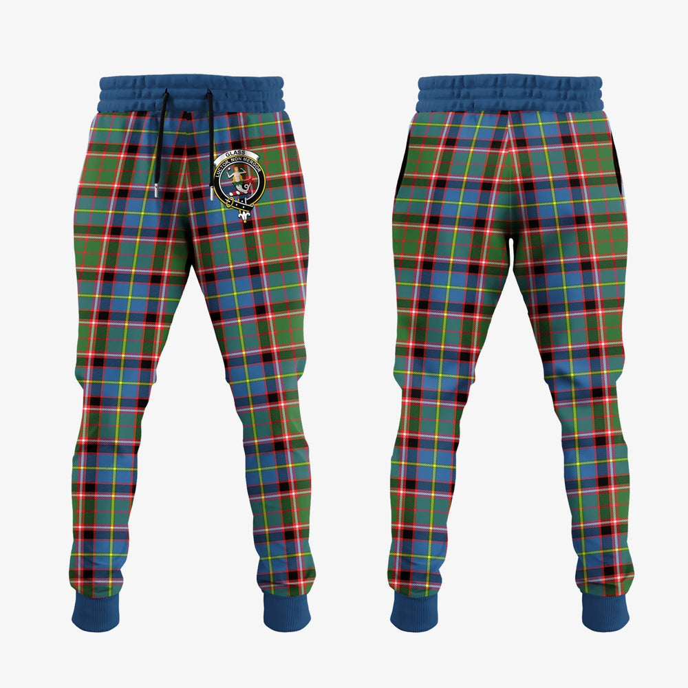 Clan Glass Tartan Crest Jogger Sweatpants YL77 Clan Glass Tartan Today