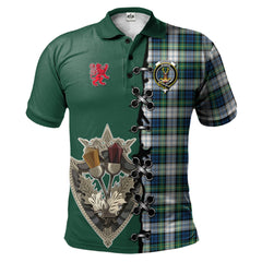 Clan Gordon Dress Ancient Tartan Polo Shirt - Lion Rampant And Celtic Thistle Style BQ20 Gordon Dress Ancient Tartan Tartan Polo