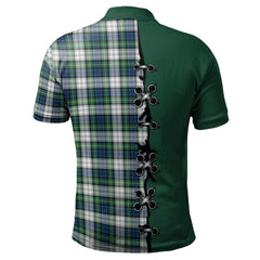 Clan Gordon Dress Ancient Tartan Polo Shirt - Lion Rampant And Celtic Thistle Style BQ20 Gordon Dress Ancient Tartan Tartan Polo