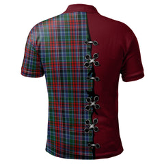 Clan Gordon Red Tartan Polo Shirt - Lion Rampant And Celtic Thistle Style XZ69 Gordon Red Tartan Tartan Polo