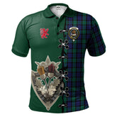 Clan Graham of Menteith Tartan Polo Shirt - Lion Rampant And Celtic Thistle Style QW46 Graham of Menteith Tartan Tartan Polo