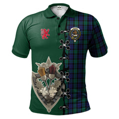 Clan Graham of Menteith Tartan Polo Shirt - Lion Rampant And Celtic Thistle Style QW46 Graham of Menteith Tartan Tartan Polo