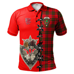 Clan Grant Modern Tartan Polo Shirt - Lion Rampant And Celtic Thistle Style GH95 Grant Modern Tartan Tartan Polo
