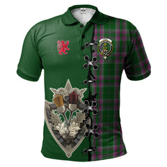 Clan Gray Hunting Tartan Polo Shirt - Lion Rampant And Celtic Thistle Style NA24 Gray Hunting Tartan Tartan Polo