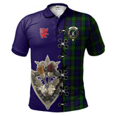 Clan Gunn Tartan Polo Shirt - Lion Rampant And Celtic Thistle Style EN13 Gunn Tartan Tartan Polo