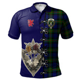 Clan Gunn Modern Tartan Polo Shirt - Lion Rampant And Celtic Thistle Style LJ72 Gunn Modern Tartan Tartan Polo