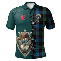 Clan Guthrie Tartan Polo Shirt - Lion Rampant And Celtic Thistle Style EP61 Guthrie Tartan Tartan Polo