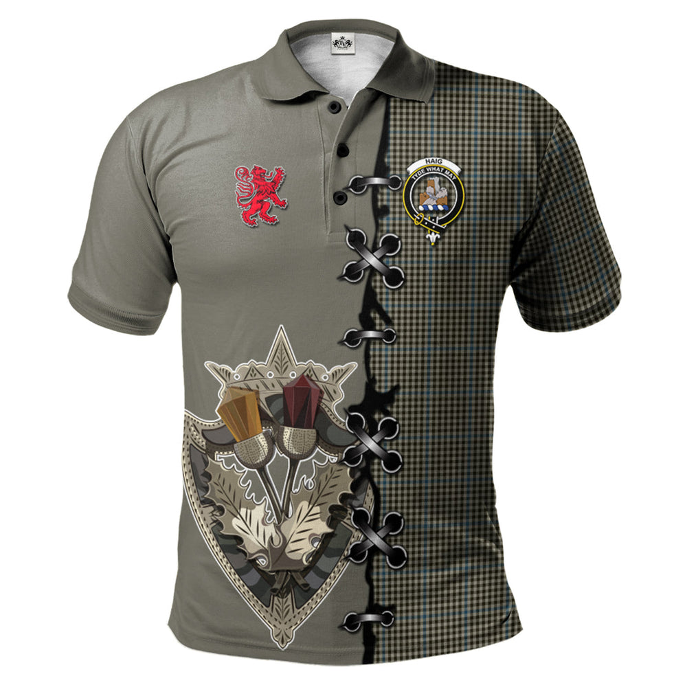 Clan Haig Tartan Polo Shirt - Lion Rampant And Celtic Thistle Style XD76 Haig Tartan Tartan Polo