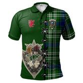 Clan Haliburton Tartan Polo Shirt - Lion Rampant And Celtic Thistle Style TY85 Haliburton Tartan Tartan Polo