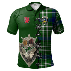 Clan Haliburton Tartan Polo Shirt - Lion Rampant And Celtic Thistle Style TY85 Haliburton Tartan Tartan Polo