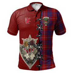 Clan Hamilton Tartan Polo Shirt - Lion Rampant And Celtic Thistle Style EQ89 Hamilton Tartan Tartan Polo