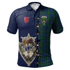Clan Hamilton Hunting Tartan Polo Shirt - Lion Rampant And Celtic Thistle Style EN38 Hamilton Hunting Tartan Tartan Polo