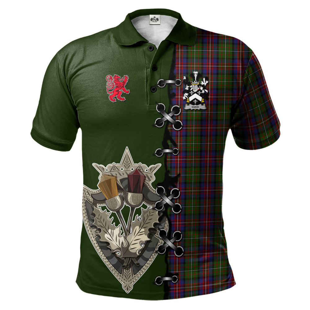 Clan Hargis Tartan Polo Shirt - Lion Rampant And Celtic Thistle Style FI51 Hargis Tartan Tartan Polo