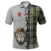 Clan Hay White Dress Tartan Polo Shirt - Lion Rampant And Celtic Thistle Style MX48 Hay White Dress Tartan Tartan Polo