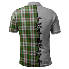Clan Hay White Dress Tartan Polo Shirt - Lion Rampant And Celtic Thistle Style MX48 Hay White Dress Tartan Tartan Polo