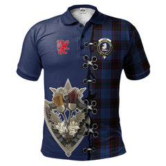 Clan Home or Hume Tartan Polo Shirt - Lion Rampant And Celtic Thistle Style MV58 Home or Hume Tartan Tartan Polo