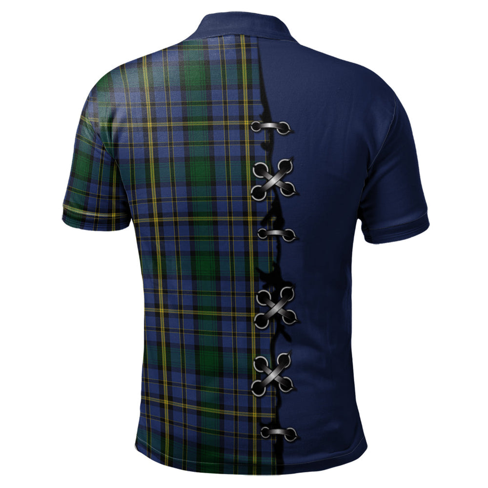 Clan Hope Tartan Polo Shirt - Lion Rampant And Celtic Thistle Style HZ65 Hope Tartan Tartan Polo