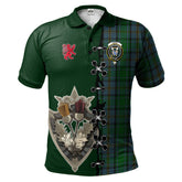 Clan Hope Vere Tartan Polo Shirt - Lion Rampant And Celtic Thistle Style QC69 Hope Vere Tartan Tartan Polo