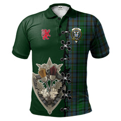 Clan Hope Vere Tartan Polo Shirt - Lion Rampant And Celtic Thistle Style QC69 Hope Vere Tartan Tartan Polo