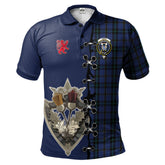 Clan Hope (Vere - Weir) Tartan Polo Shirt - Lion Rampant And Celtic Thistle Style BJ72 Hope (Vere - Weir) Tartan Tartan Polo