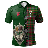Clan Hunter Wilsons Tartan Polo Shirt - Lion Rampant And Celtic Thistle Style FZ35 Hunter Wilsons Tartan Tartan Polo