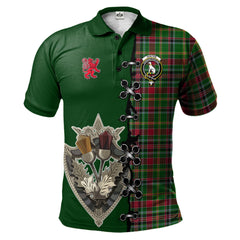 Clan Hunter Wilsons Tartan Polo Shirt - Lion Rampant And Celtic Thistle Style FZ35 Hunter Wilsons Tartan Tartan Polo