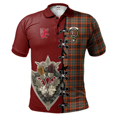 Clan Innes Ancient Tartan Polo Shirt - Lion Rampant And Celtic Thistle Style YR94 Innes Ancient Tartan Tartan Polo