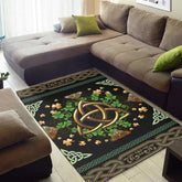 Ireland Celtic Area Rug Irish Shamrock With Celtic Triquetra