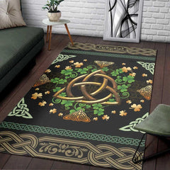 Ireland Celtic Area Rug Irish Shamrock With Celtic Triquetra