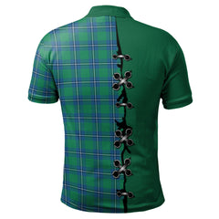 Clan Irvine Ancient Tartan Polo Shirt - Lion Rampant And Celtic Thistle Style TC68 Irvine Ancient Tartan Tartan Polo