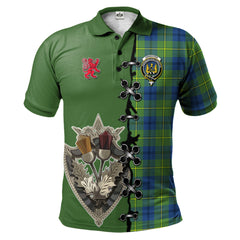 Clan Johnston Ancient Tartan Polo Shirt - Lion Rampant And Celtic Thistle Style KJ57 Johnston Ancient Tartan Tartan Polo
