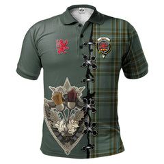 Clan Kelly Dress Tartan Polo Shirt - Lion Rampant And Celtic Thistle Style FE17 Kelly Dress Tartan Tartan Polo
