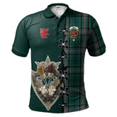 Clan Kelly of Sleat Hunting Tartan Polo Shirt - Lion Rampant And Celtic Thistle Style EL92 Kelly of Sleat Hunting Tartan Tartan Polo