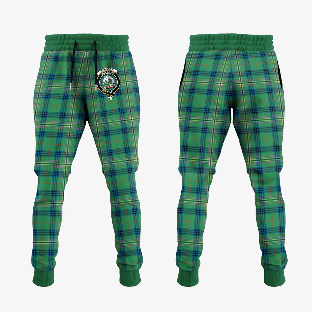 Clan Kennedy Ancient Tartan Crest Jogger Sweatpants PA14 Clan Kennedy Tartan Today